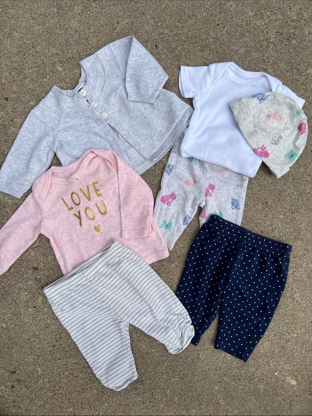 CARTERS Mixed Baby Girls Clothing Bundle of 13- Pink, Yellow, Denim Pieces - Picture 5 of 5